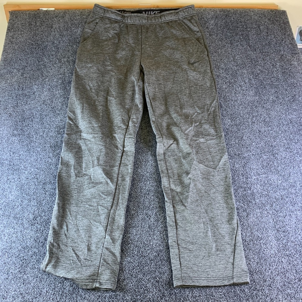 Nike Dri-Fit Therma Sweatpants Mens Large (Fits 33x30.5) Gray Lined Athleisure